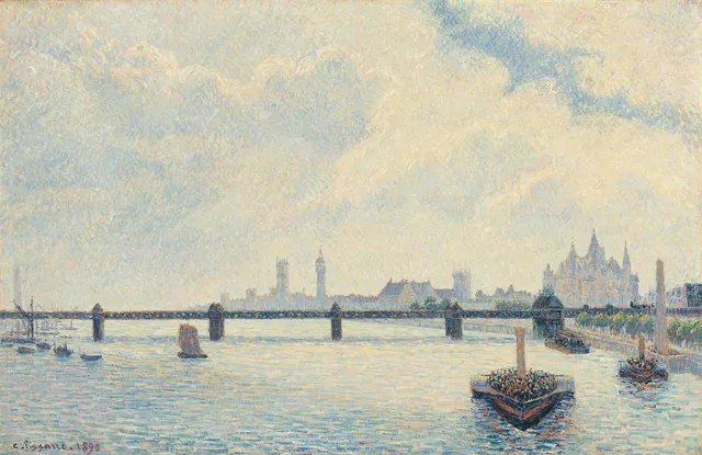 Pissarro wallpaper: Charing Cross Bridge London 1890